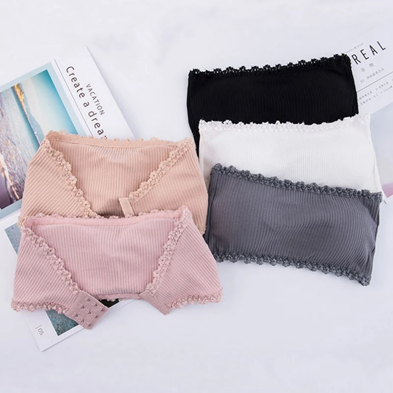 Women Seamless One-piece Tube Tops Strapless Padded Bra Bandeau Tube Top Women Intimates
