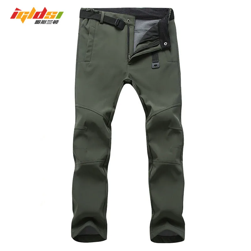 Online Stretch Wasserdicht Casual Hosen Männer Winter Warme Fleece Shark Haut Lange Hosen Jogginghose männer Taktische Armee Arbeit Hosen S 3XL