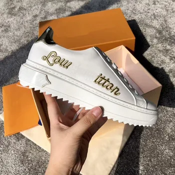 

Fashion Luxury Brand Genuine Leather Woman Shoes Autumn Casual Ladies Flat Shoes Women High Platform Lacing Casual Shoes