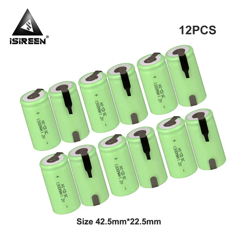

Subc Ni CD Rechargeable SC Ni-CD Batteries Cell 1.2V 1300mAh DIY 9.6V 12V 18V Power Tool Battery Accumulator Electric Tools