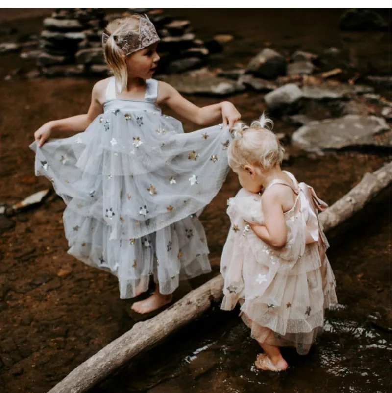 Платье-пачка для девочек с блестками и открытой спиной; детское блестящее свадебное фатиновое платье; детская юбка; Плиссированное шифоновое платье из бутика