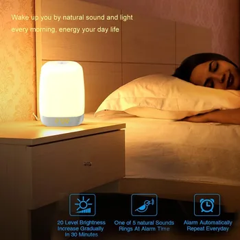 

LED Color Clock Sleep Aid Changing Atmosphere Night Light Touch Control Induction Dimming Light Smart Bedside Lamp Dimming Color