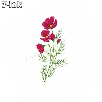 

Water Transfer Tattoo Small fresh red daisy flower tattoo body art Waterproof Temporary fake Tattoo for man woman kid 10.5*6cm