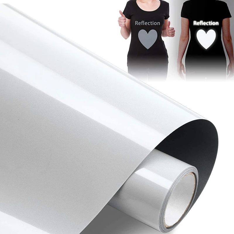 Reflective Gray Heat Transfer Vinyl Tshirt Iron On Clothing Heat Press Craft Film HTV DIY 50*20cm/30cm