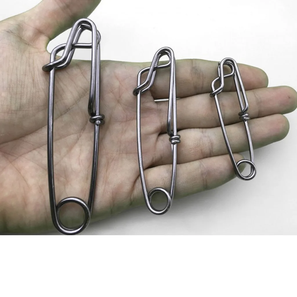 60x Long Line Clips Fishing Connectors Stainless Steel Snap Longline Branch Hanger Tuna Clip