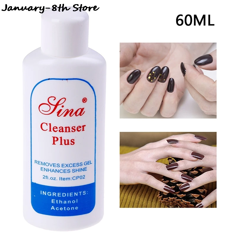 UV Gel Polish Excess Remover 60ML Cleanser Plus Liquid Surface Sticky Layer Residue Nail Art Acrylic Clean Degreaser For Nail