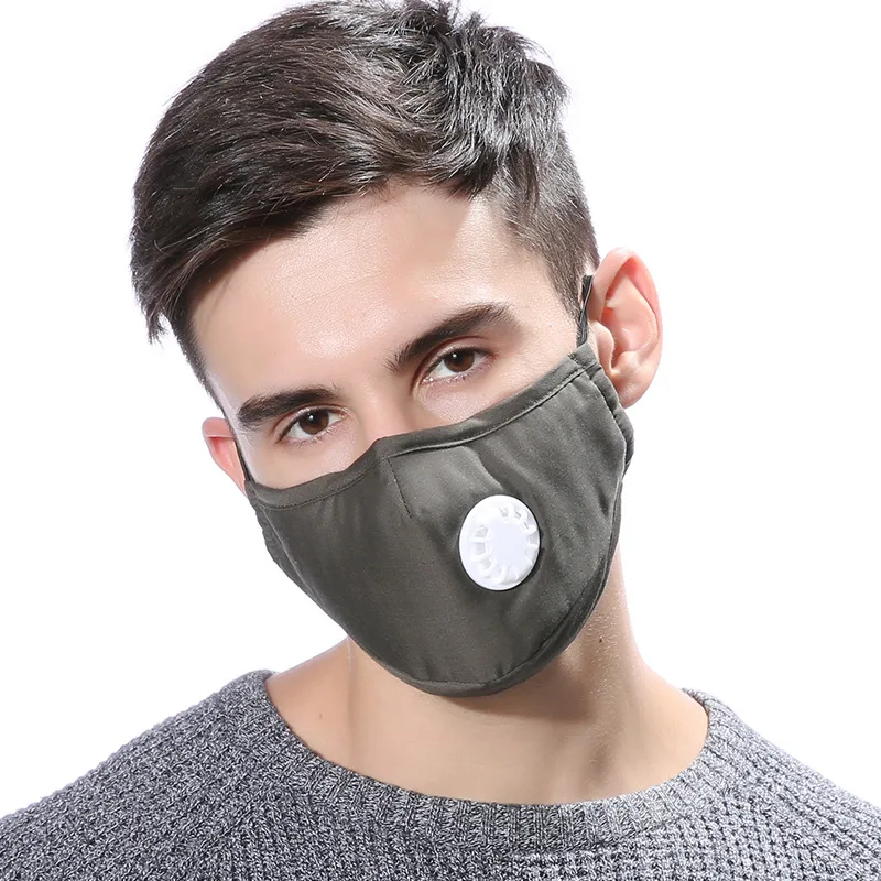 Противозагрязняющая маска для лица респиратор от пыли моющиеся многоразовые маски хлопок унисекс рот Муфельная для аллергии/астмы/велоспорта - Цвет: army green