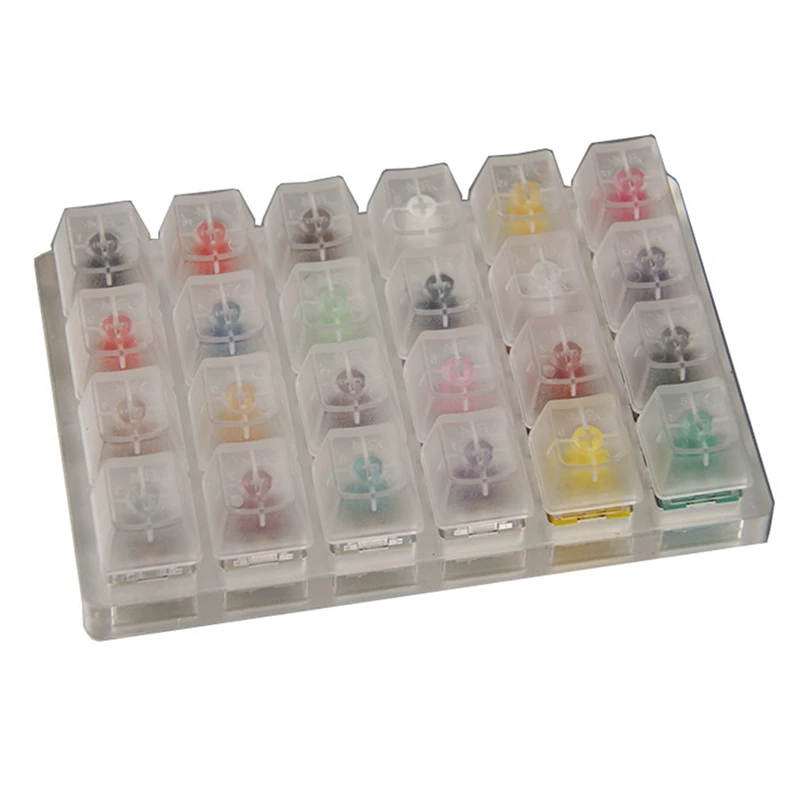 24 Switch Switches Tester with Acrylic Base Blank Keycaps for Mechanical Keyboard Kailh Box | Электроника