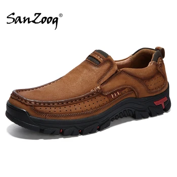 

Adult Men Leather Shoes Genuine Zapatos Hombre Cuero Genuino Hot Sale High Quality Autumn Slip-on Casual Brown Black Big Size 48
