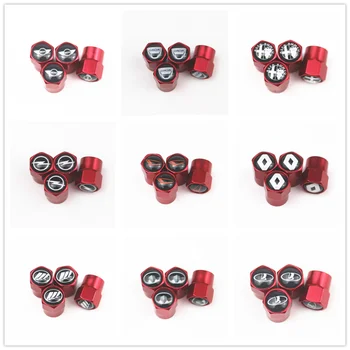 

100pcs RED Aluminum Wheel Tire Valve Caps for Mercedes FORD Focus fiat Abarth Renault Nissan Toyota car accessories Motorcycle