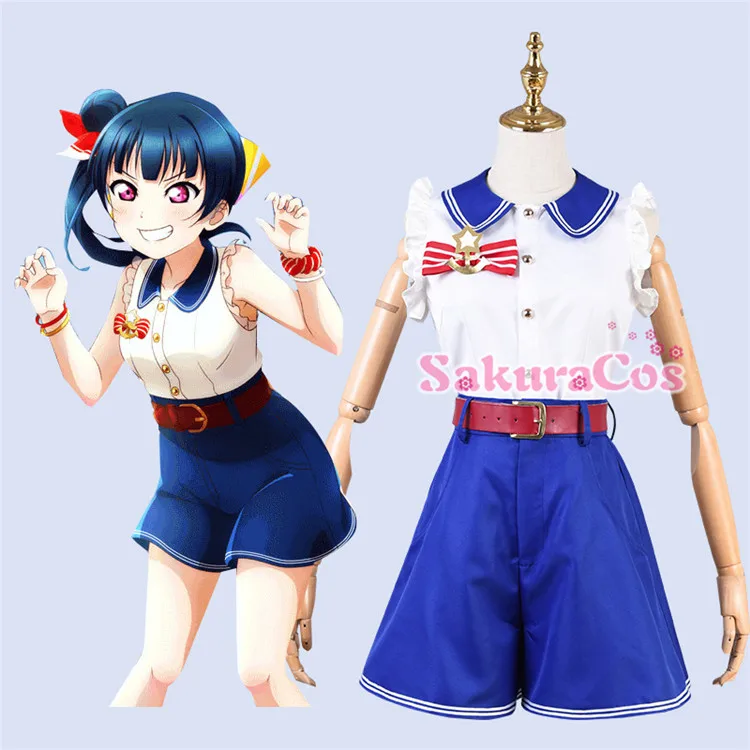 Аниме LoveLive!Sunshine! Aqours Tsushima Yoshiko 6 годовщина SJ униформа Косплей Костюм Хэллоуин
