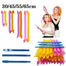 30/45/55/65cm diy magia modelador de cabelo heatless rolos de cabelo rolos rolo penteado espiral rolo onda formadores ferramentas de estilo de cabelo