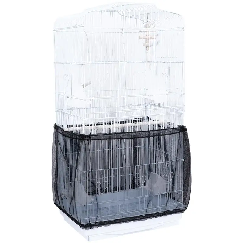 Seed Catcher Guard Mesh Pet Bird Cage Cover Shell Skirt Traps Cage Basket HO3