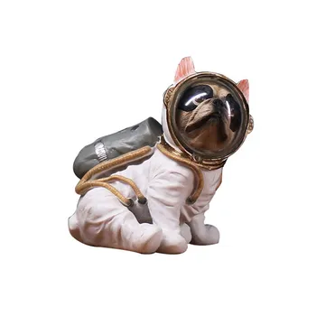 

Astronaut Dog Statue Figurine Animals Spaceman Bulldog Art Sculpture Resin Art&Craft Home Decoration Accessories M4719