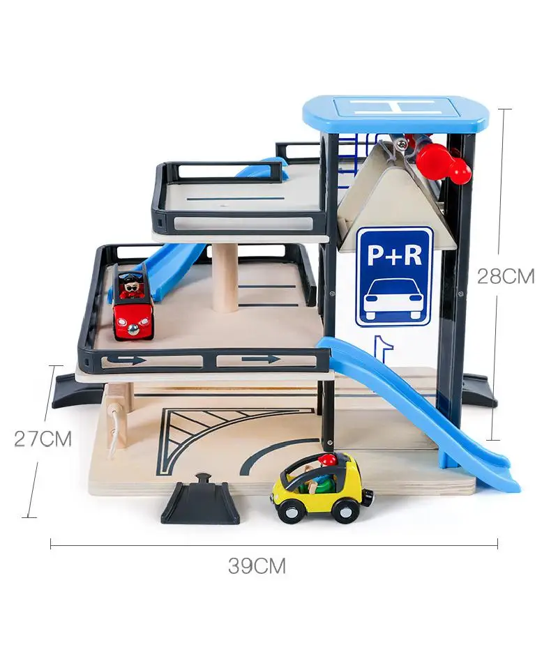 Children's Parking Lot Educational Toy Car Model Car 2 Boy 4 Girl 5 Track Glider Toys For Children Wooden Cars Wooden Railway