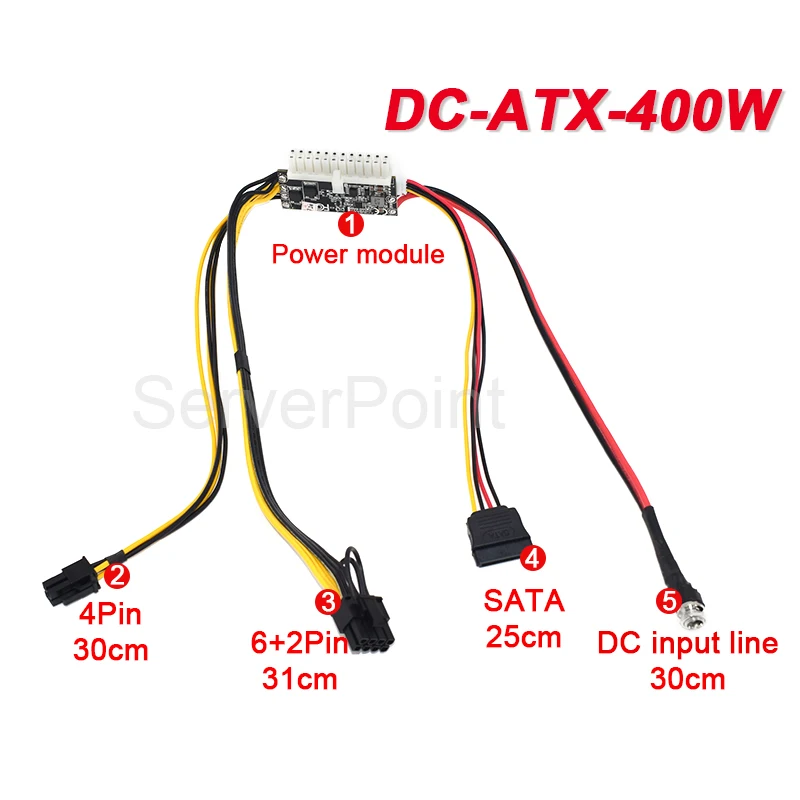 Interruptor de Saída de Alta Potência Módulo para pc Atx 24pin Pico Interruptor Psu Carro Auto Mini Itx dc para dc Power Gpu Novo 12v Dc-atx400w