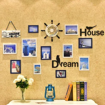 

2020 Limited Molduras Set Wall Sticker Picture Frames Decor Movable Colorful European Mediterranean Hanging Welcome Board Child