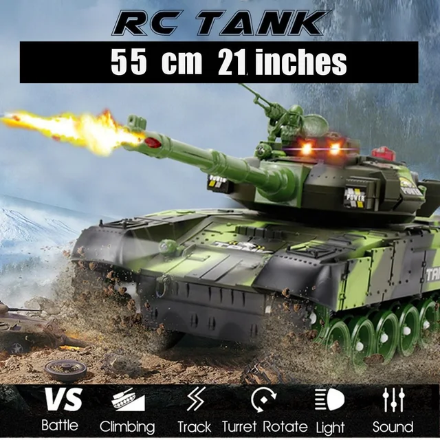 55/44CM Big RC Tank Battle World War machine for Radio-controlled Tanks on Radio Control Military Car Army Truck Boy Toys Kid 2
