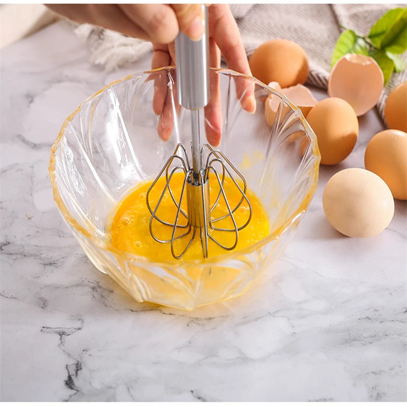 

Semi-automatic Egg Beater Stainless Steel Whisk Manual Hand Mixer Turning Egg Stirrer Kitchen whisk for whipping Tool