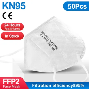 

White ffp2 kn95 mask facial Respirator Reusable Protective Mouth Mask 5-layer for health care kn95 mask fast shipping in stock
