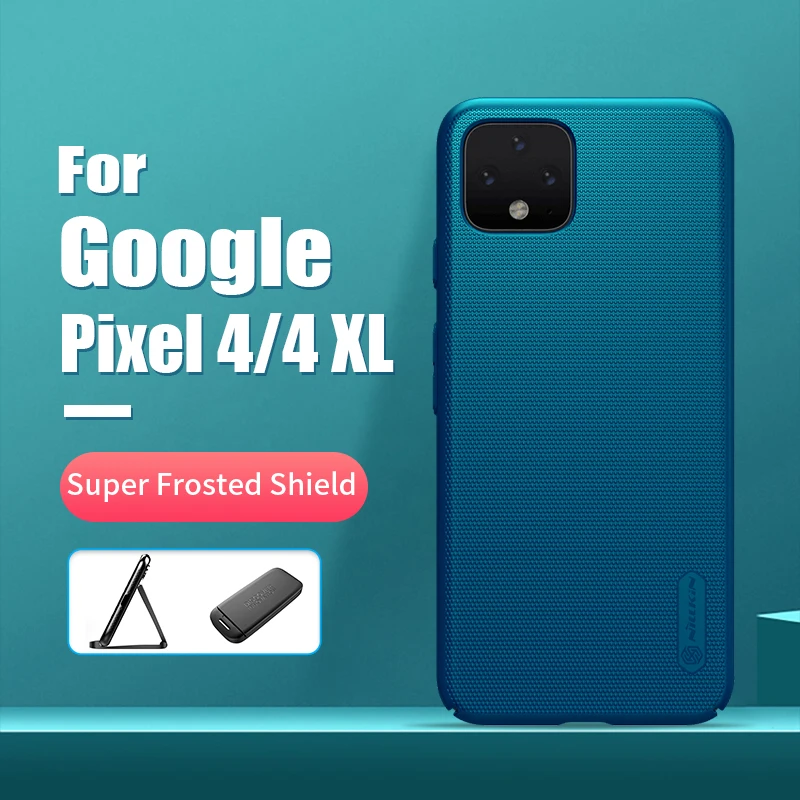 Для Google Pixel 4 XL чехол 6,3 ''NILLKIN матовый ПК Жесткий чехол с подарочным держателем для телефона для Google Pixel 4 Чехол 5,7'' - Цвет: Peacock Blue