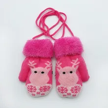 Шерсть милые теплые зимние перчатки с героями мультфильмов для маленьких девочек и мальчиков теплые детские варежки От 1 до 3 лет, сохраняющие тепло