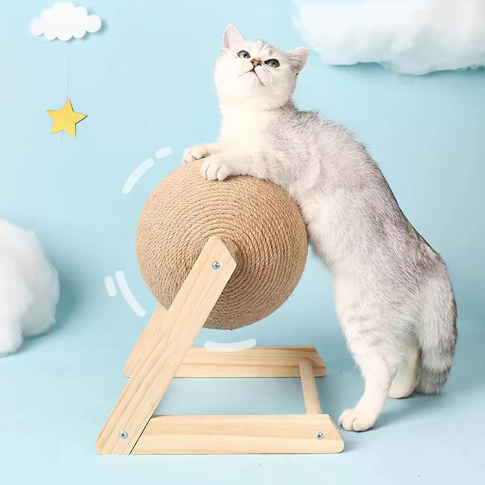 Рыболовная Когтеточка Sisal деревянная для кошек Детская точилка домашних