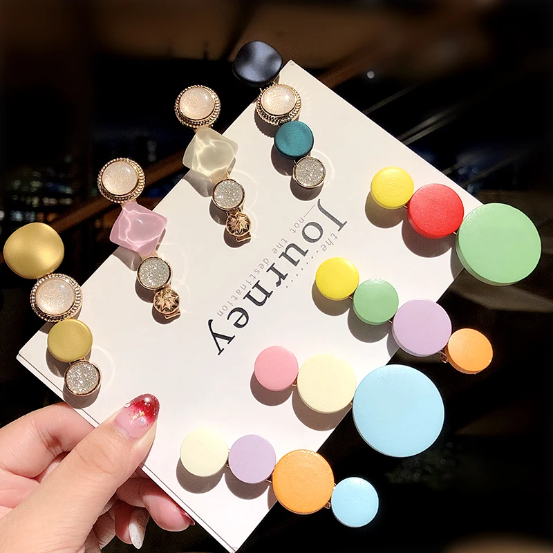 

New Women Girls Sweet Geometric Colorful Hairpins Hair Ornament Hair Clips Barrettes Headband Headwear Fashion Hair Accessories