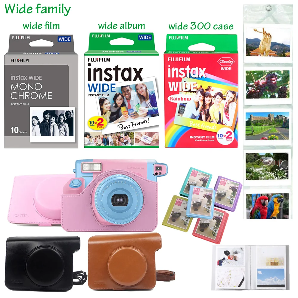 Подлинная Fujifilm Instax Wide фильм монохромный/белый/Радуга для Fuji мгновенный Polaroid Instax широкоугольный фотоаппарат 300/200/210/100/500AF