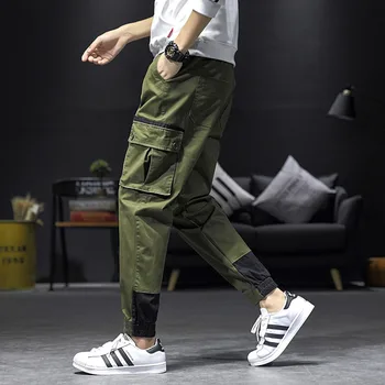 

Patchwork Green Classic New Brand Men Hip Pop Loose Black Pant Plus Size M-5XL High Quality Washed trouser Sweatpant Casual Pant