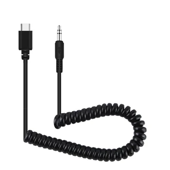 

Spring Coiled Cable Live Microphone Audio Adapter 3.5mm TRRS Male to Type-C/USB-C Male for Smartphones DJI OSMO Pocket