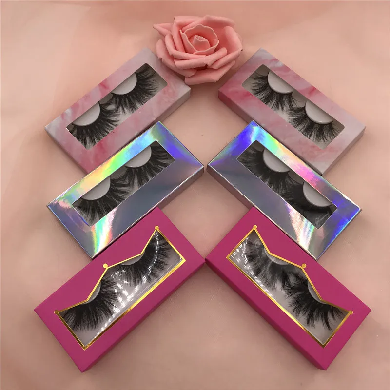 

No fold cardboard box with eyelashes 5 style colors box