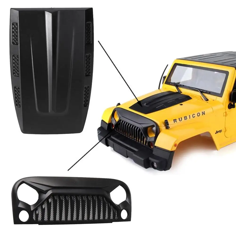 

Air Inlet Grille Front Face+Engine Hood Cover for 1/10 RC Rock Crawler Axial SCX10 D90 Jeep Tamiya CC01 Car Shell Part