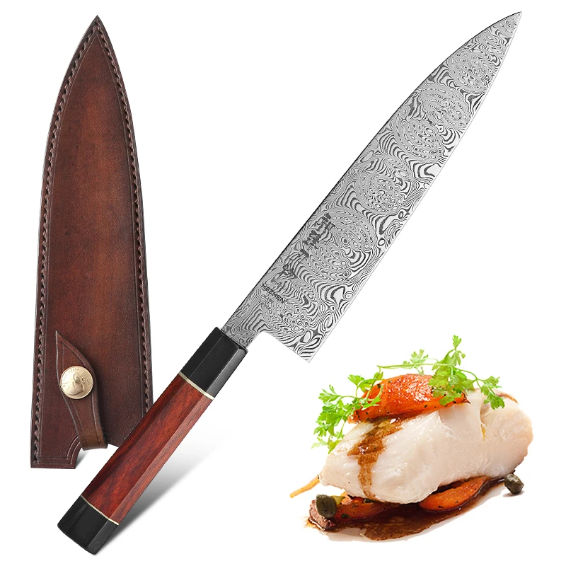Поварской нож HEZHEN 210 мм Gyuto японские кухонные ножи из дамасской стали 110 слоев