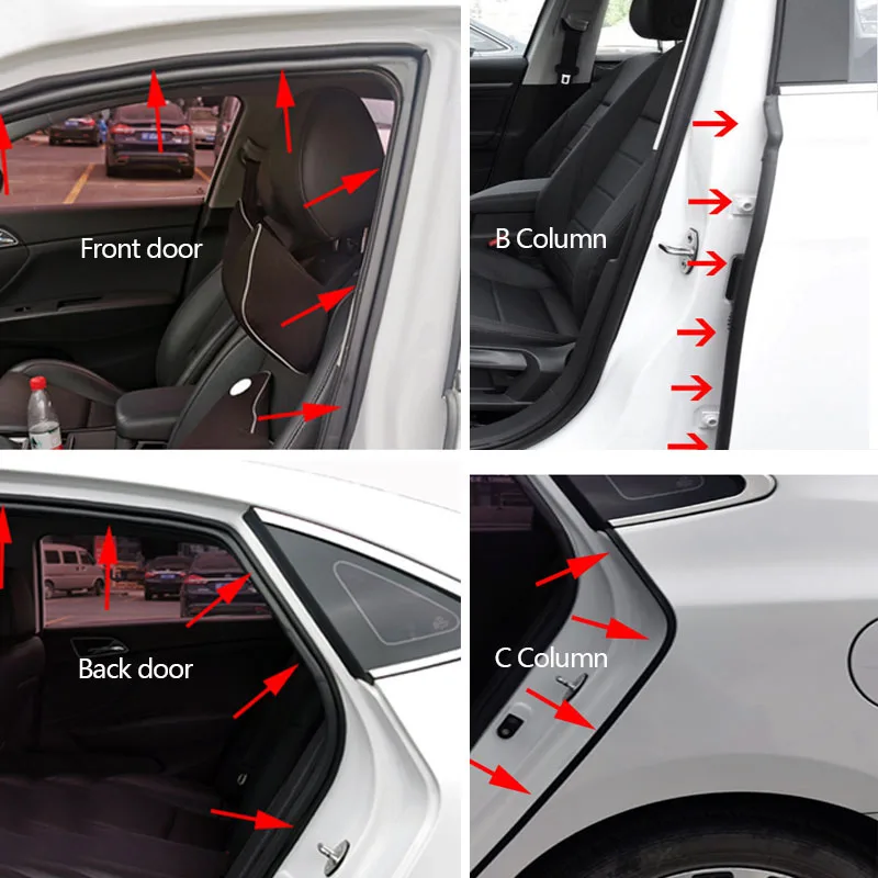 Автомобильные резиновые дверные уплотнительные полосы интерьерные автомобильные звукоизоляционные полосы Новые защитные уплотнительные наклейки на авто аксессуары