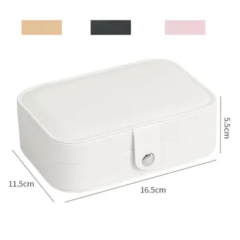 

Faroot 2020 PU Leather Ring Necklace Bracelet Double Mirror Jewellery Display Box Storage Vintage Case Organiser Storage Boxes