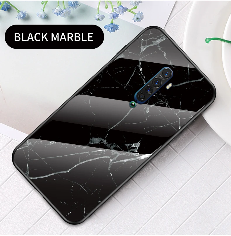 Для Oppo Reno 10X Zoom чехол для телефона мраморный жесткий чехол из закаленного стекла для Oppo Reno Z 2 Чехол градиентная защитная задняя крышка для телефона