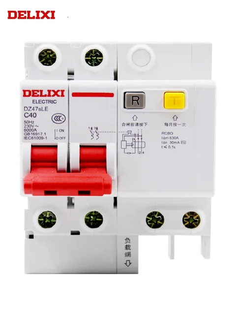 DELIXI Small Circuit Breaker DZ47vP Air Switch C-Type D-Type Double-in  Double-out 1P+N Household Short-Circuit Protection - AliExpress