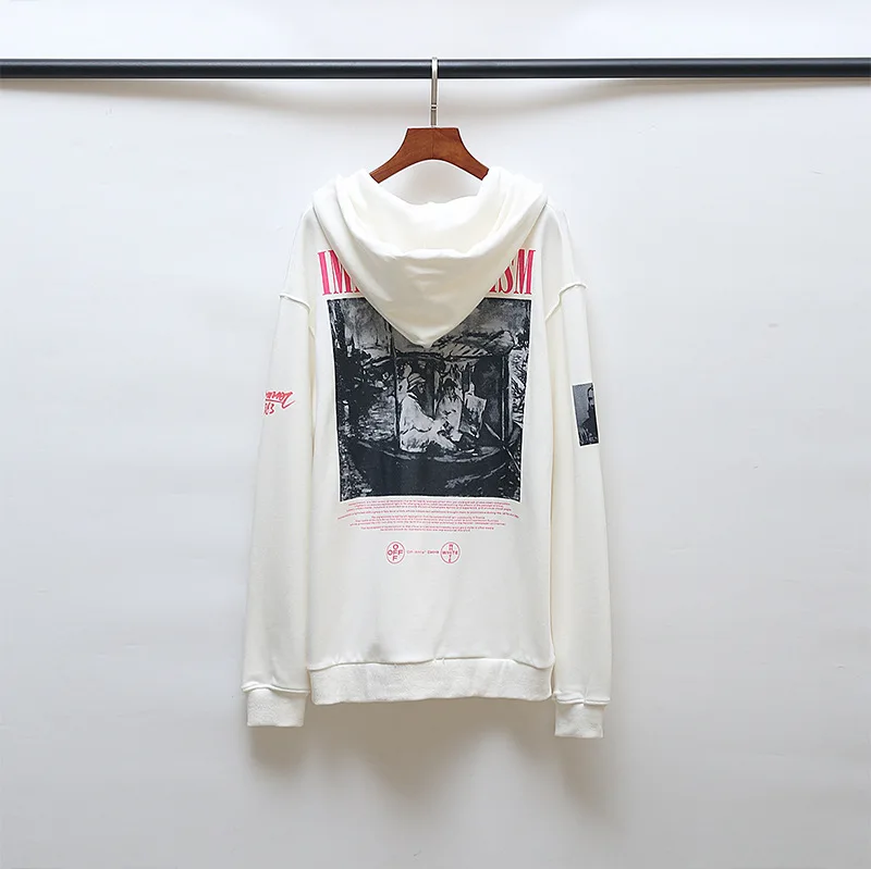 

Off Monet Ship Painting Zipper Cardigan Hoodie Spring And Autumn Men And Women Couple Clothes Europe And America Popular Brand O