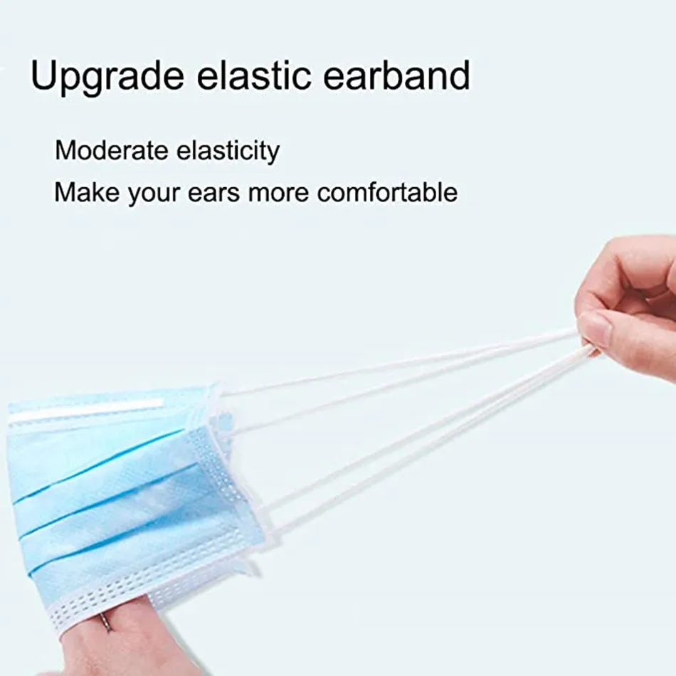 Comfortable 3 Layer Disposable Face Mask Pack