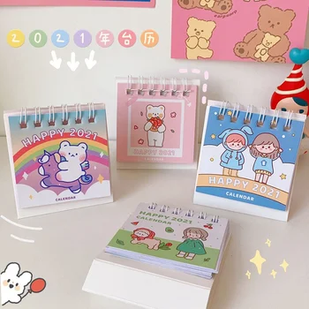 

2021 Delicate Calendar Desktop Paper Dual Daily Scheduler Table Planner Agenda Organizer Office Mini Calendar Book
