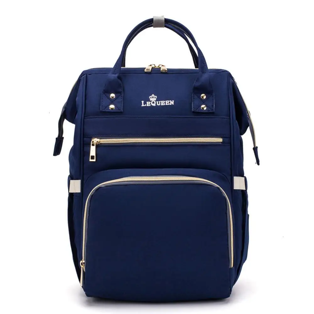 Сумка для подгузников, рюкзак большой емкости, сумка для мам, одноцветная, водонепроницаемая, для путешествий, для беременных, сумки для подгузников для коляски - Цвет: Blue