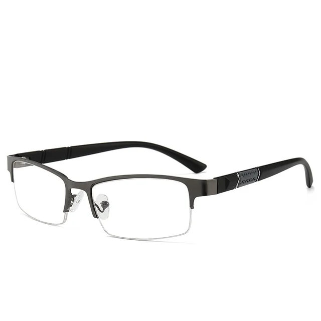 New Trend Reading Glasses Reading Glasses Men and Women High Quality Half Frame Diopters Business Office Men Reading Glasses grey