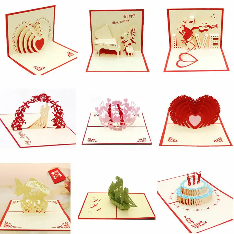  3D DIY Creative Wedding Invitation Cards 3D Pop Up Greeting Card Handmade Engagement Valentines Ann - 4.00017E+12