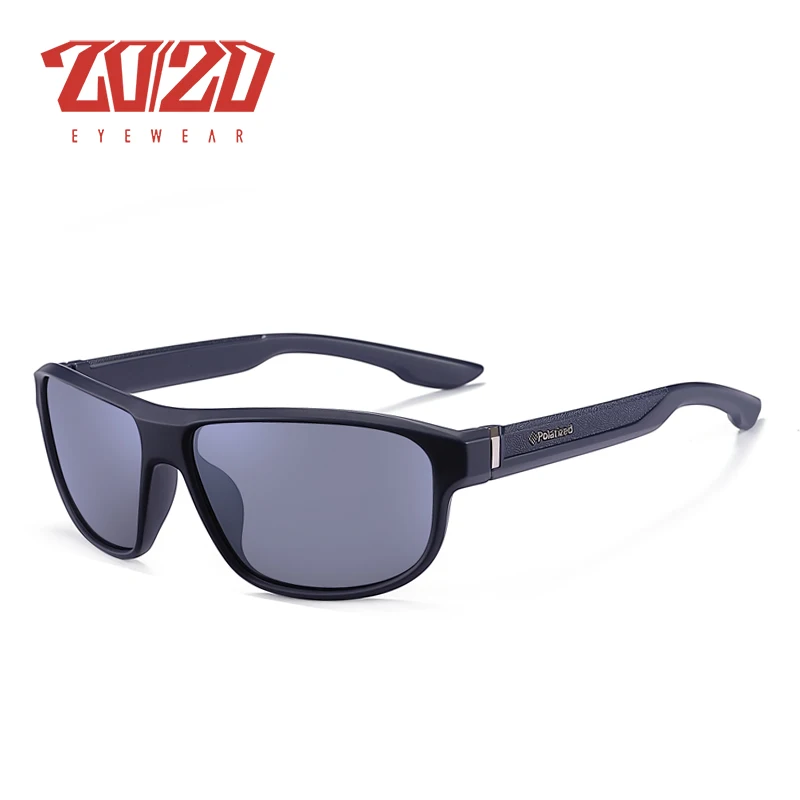 C04BlueSilver Новинка 20/20, брендовые Модные солнцезащитные очки, мужские поляризационные солнцезащитные очки с квадратной оправой, мужские солнцезащитные очки для вождения, рыбалки, очки для женщин, PL408 - Цвет линз: C04BlueSilver