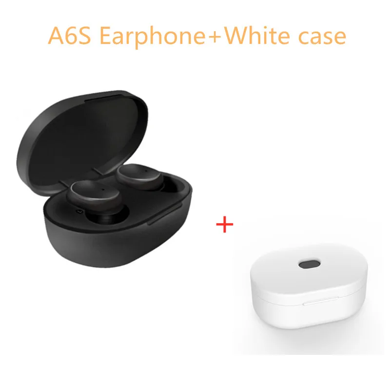 Новинка A6S Bluetooth гарнитуры против Redmi Airdots беспроводные наушники 5,0 TWS наушники с шумоподавлением микрофон для iPhone Xiaomi huawei jbl - Цвет: Белый