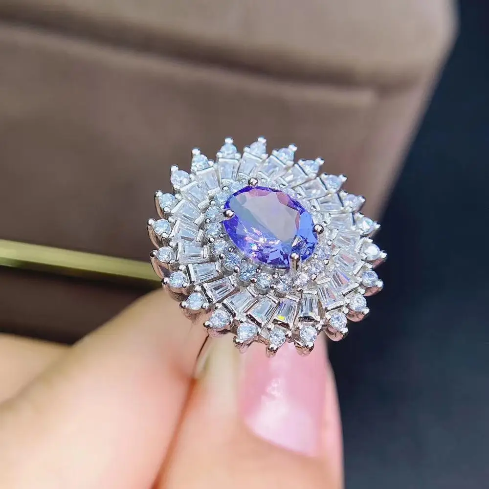 超目玉 期間限定 100 天然本物のタンザナイトリング自然と本物のタンザナイトリング結婚式の婚約指輪925スターリングシルバーリング 正規品 Www Empirepavers Com