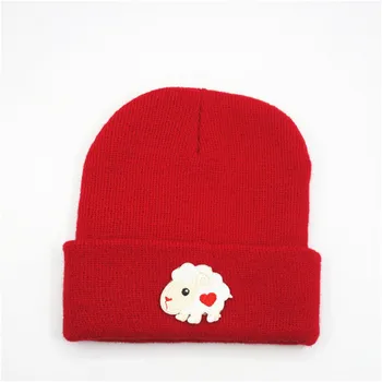 

Cartoon sheep embroidery Thicken knitted hat winter warm hat Skullies cap beanie hat for kid men and women 207