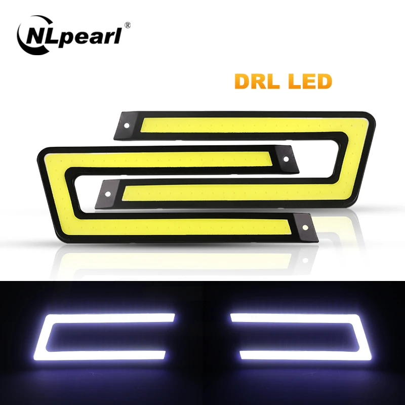 Nlpearl 2x комплект для освещения автомобиля DRL Led COB Автомобильные дневные ходовые огни водонепроницаемый 12 В для авто внешний ходовой свет Автомобильный Стайлинг