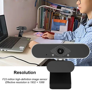 

Live Broadcast USB 2.0 Video Conference Computer Webcam Noise Reduction Plug And Play Home Office 1080P HD Built In Microphone